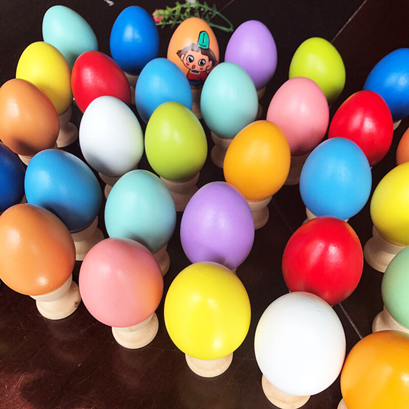 Детская Радужная деревянная картина с яйцами, игрушка «сделай сам», деревянные пасхальные яйца, каракули, искусство и ремесло ручной работы...