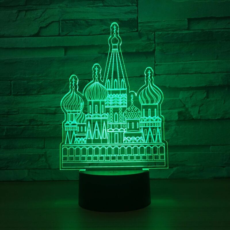 Zamek LED 3d lampa stołowa 7 zmiana koloru Usb Nightlight dla dziecka śpiącego Home Decor prezent świąteczny