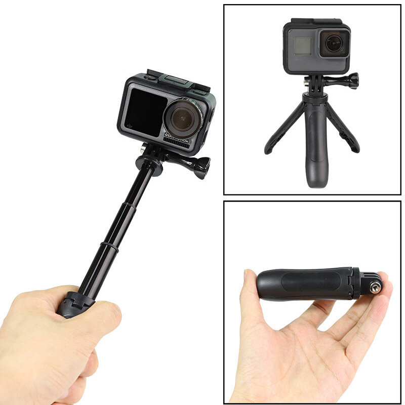 عصا سيلفي صغيرة بمقبض قابل للتمديد ، حامل ثلاثي لكاميرا GoPro Hero 9 8 7 6 5 4 جلسات Insta360 Yi 4K EKEN SJCAM DJI OSMO
