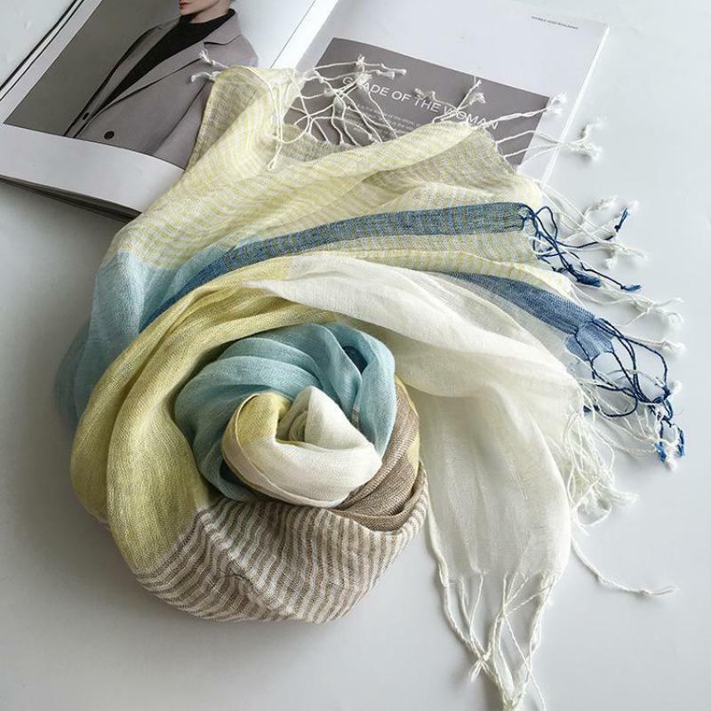 Unisex Style spring summer autumn winter Scarf Cotton And Linen Solid Color long women's scarves shawl fashion men scarf