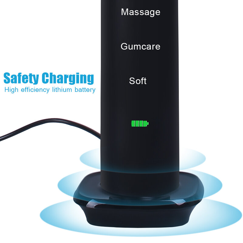 KOMERY Ultra sonic sonic Elektrische Zahnbürste Für Erwachsene Magnetic Charging Wasserdichte IPX7 50,000 r/min 4 Pcs DuPont Ersatz