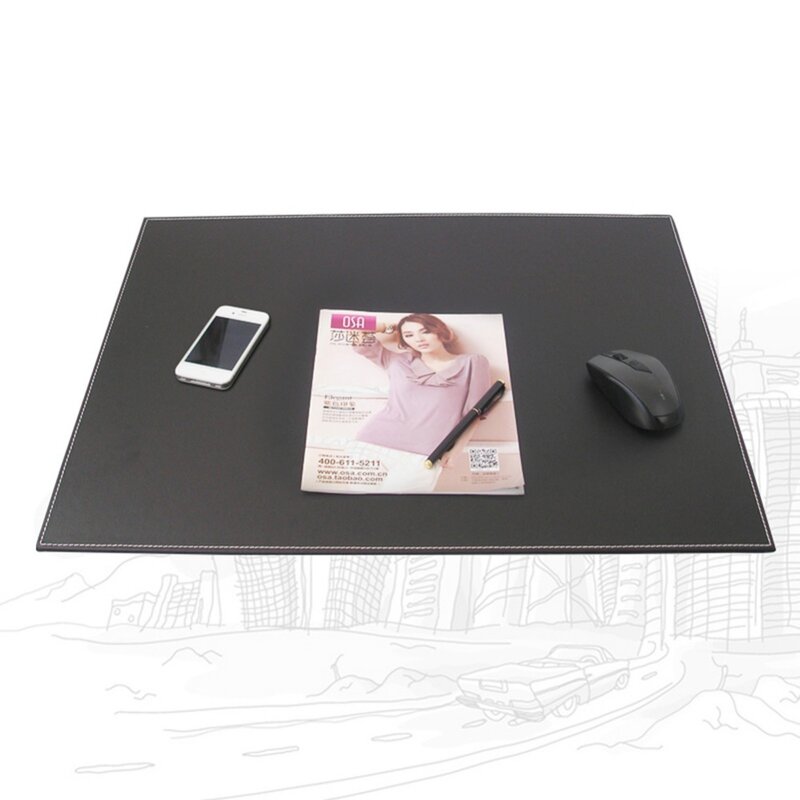 Deluxe Office Desktop Set da 9 pezzi portapenne portamatite tappetino per Mouse scatola per Organizer di cancelleria posacenere per Dispenser di tessuti T04 nero/marrone