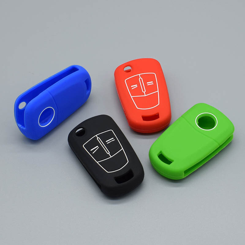 For Opel Vectra C Astra H Corsa D Zafira 2 Buttons Flip Folding Remote Key protector Silicone car key Cover Case set