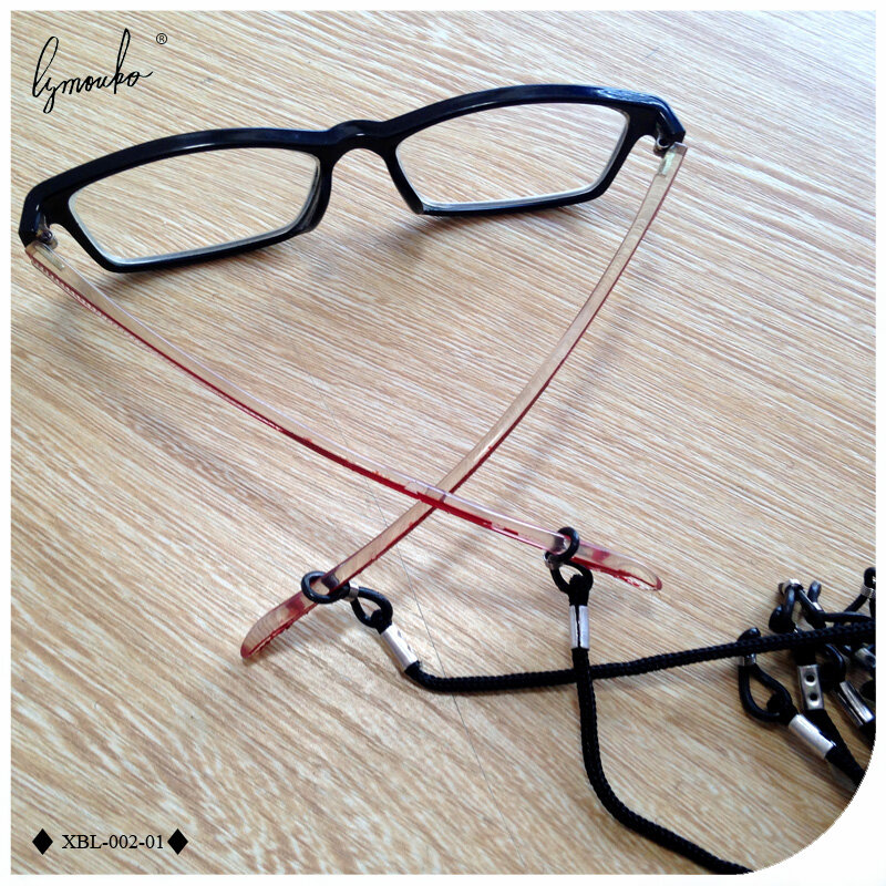 Lymouko 12 ชิ้น/ล็อตไนลอนสีดำแว่นตา String สายไฟผู้ถือแว่นตากันแดดสำหรับ Tavel แว่นตาสายคล้องคอสายเชือก