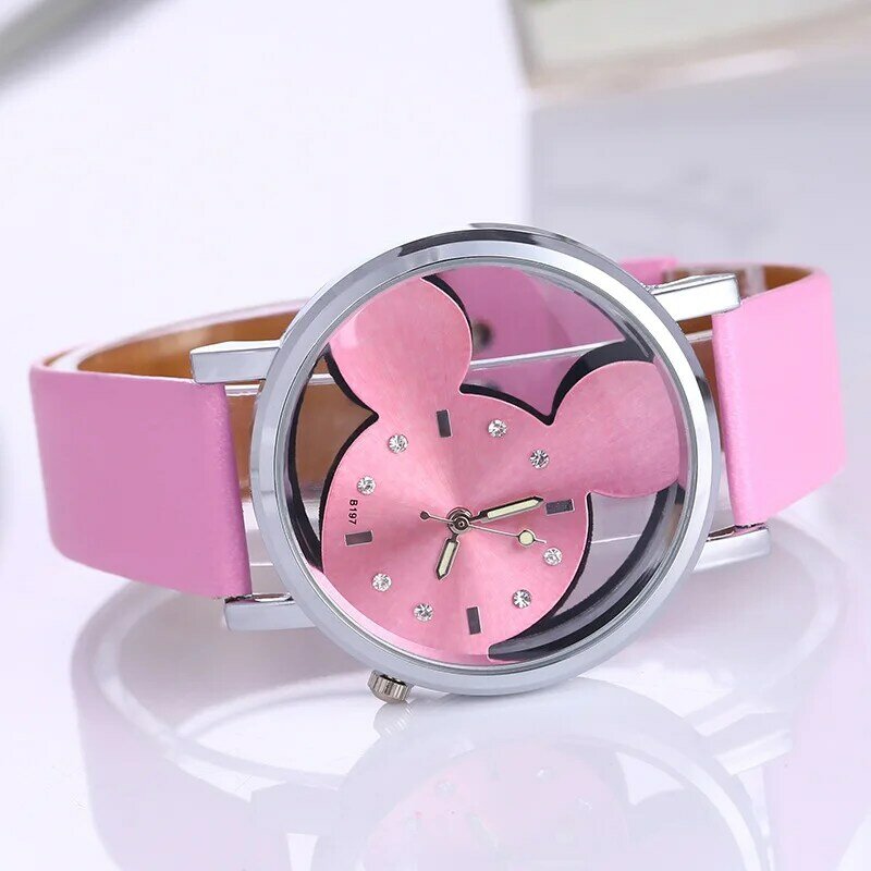 New product launch Anime children's watch Transparent hollow cute alloy dial kids watches girls boys clock quartz child watch