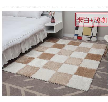 Alfombra roja de gamuza cosida, alfombra de suelo de espuma de rompecabezas, Alfombra de piso completa para dormitorio-115
