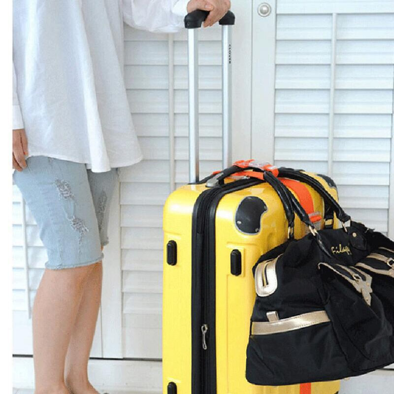 Bolsa de segurança com botão de fivela, portátil, ajustável, acessórios de viagem, bolsa, cabide, alça para bagagem, suprimentos de aeronave