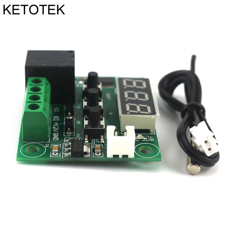 DC 12V Digital heat cool temp thermostat switch temperature controller Miniature  temperature control switch panel