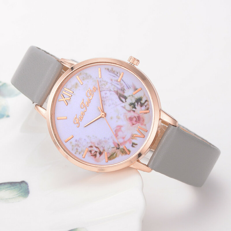 Relojes Para Mujer Часы женские кожаный браслет для часов люкс бренд раз часы женские часы Креативный цветок Баян кол саати * А