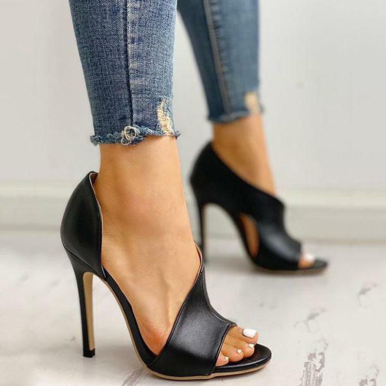 ผู้หญิงปั๊มรองเท้าใหม่รองเท้าส้นสูงเซ็กซี่สุภาพสตรี Stiletto & Enlargers หญิงเงินงูพิมพ์ส้น Zapatos