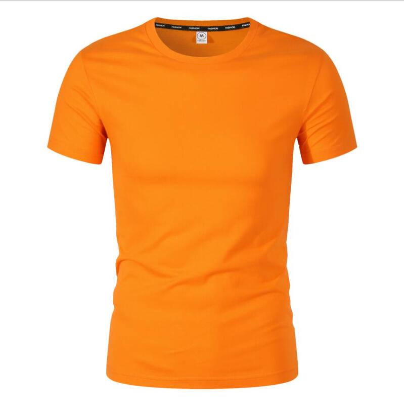 2019 camisetas de Moda hombre corto Casual algodón sólido para el día de verano
