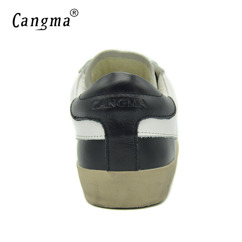 Cangmabrand الفاخرة العلامة التجارية مصمم أحذية رياضية النساء أحذية جلد طبيعي حذاء من الجلد المدبوغ الكبار المرأة عادية خمر السيدات حذاء 2021