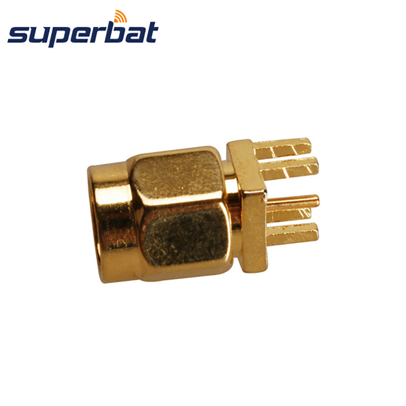 Superbat RP-SMA End Launch Plug(Female in) Vertical PCB Mount 1.6mm 0.062" RF Coaxial Connector
