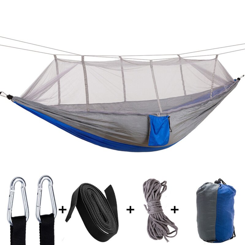 Oversize ultraleve parachute hammock caça mosquito rede dupla pessoa drop-shipping ao ar livre móveis rede 260x120cm