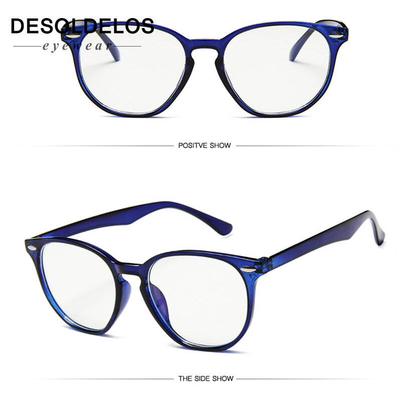 Fashion Jelas Kacamata Kacamata untuk Wanita Vintage Jelas Frame Bulat Kacamata Wanita Transparan Plastik Optik Bingkai Kacamata