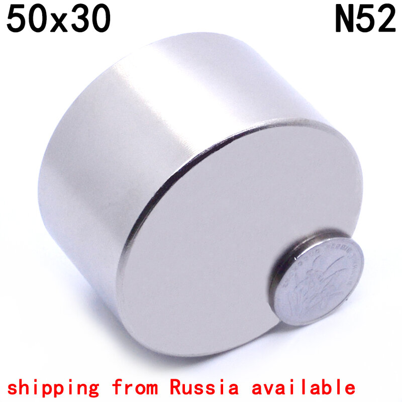 1Pcs N52 Neodymium 50X30 มม.แกลเลียมโลหะSuper Strongแม่เหล็ก 50*30 Big Roundที่มีประสิทธิภาพแม่เหล็กถาวร 70X40/40X20