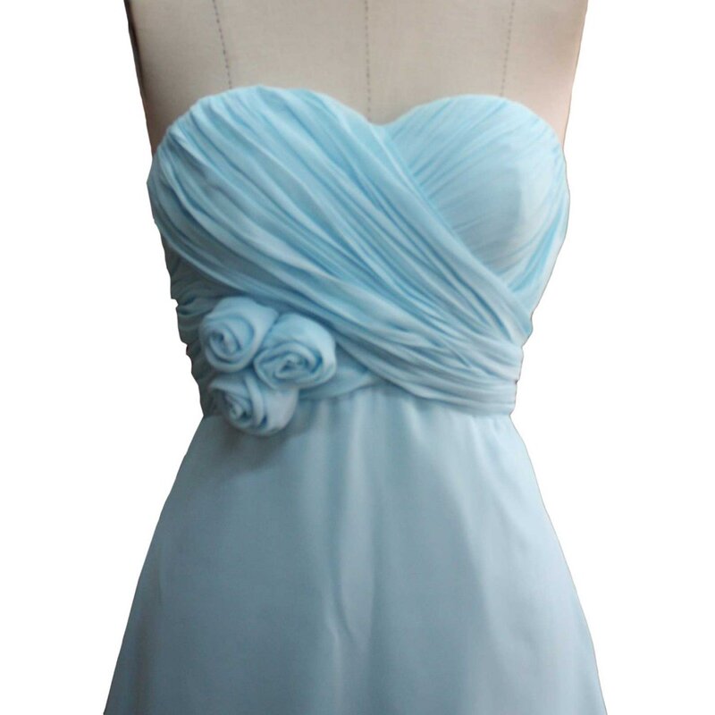 New 2018 Strapless Chiffon Short Cocktail Party Prom Homecoming Bridesmaids Dresses Light pink Light blue USsize 4 6 8 10 12