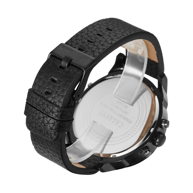 Cagarny-reloj analógico de cuarzo para hombre, accesorio de pulsera de cuarzo resistente al agua con doble pantalla, complemento masculino deportivo de marca de lujo con diseño militar
