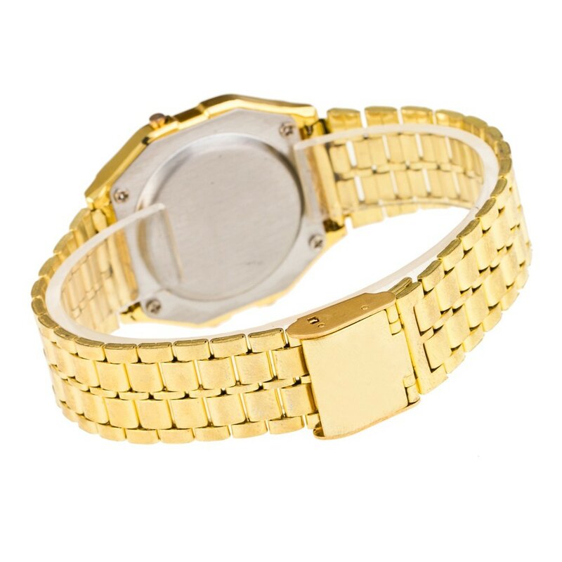 Klasyczny Relogio Masculino ze stali nierdzewnej LED mężczyźni zegarek cyfrowy budzik Relogio Feminino stoper kobiety sukienka zegarek reloj hombre