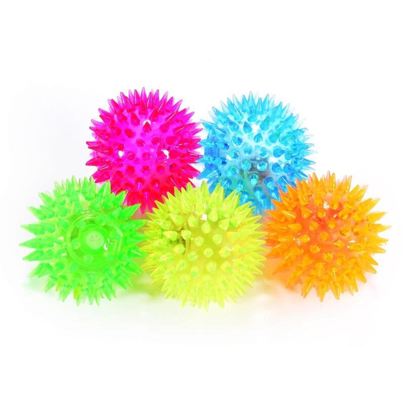 RCtown – lot de 5 balles à pointes élastiques, avec flash LED, pour jeux amusants, avec sangle de fixation, zk15