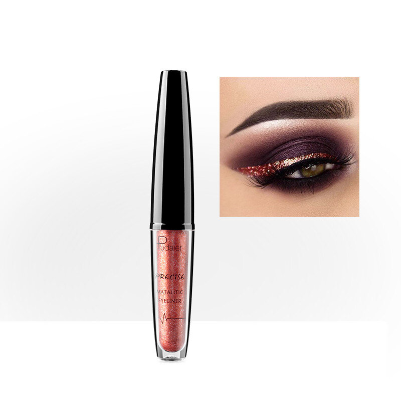 16 color flash liquid eyeliner pencil makeup durable waterproof metal shiny eyeliner pencil