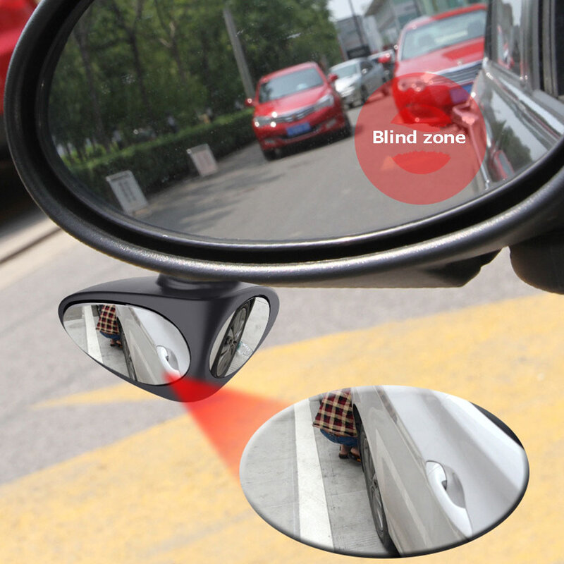 1 peça 360 graus rotatable 2 lado do carro ponto cego espelho convexo automibile exterior retrovisor espelho de estacionamento acessórios segurança