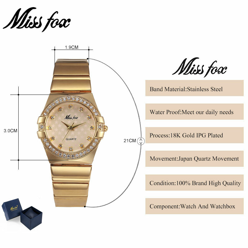 MISSFOXนางสาวฟ็อกซ์แฟชั่นนาฬิกาผู้หญิง2018เงินกันน้ำสุภาพสตรีนาฬิกาหรูสร้อยข้อมือผู้หญิงนาฬิก...