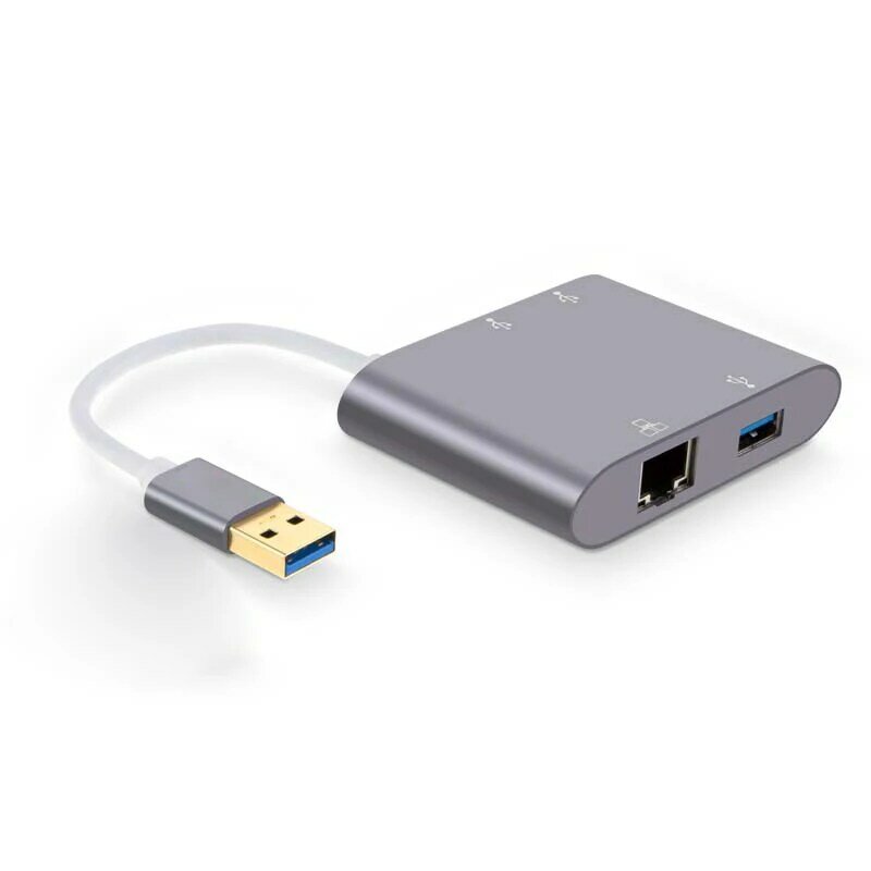 Adaptor Ethernet USB 3.0 RTL8153 USB 3.0 Hub Jaringan RJ45 Adaptor Kabel USB 3.0 Ke Oracite 100M untuk Win10/8/Mac Os.