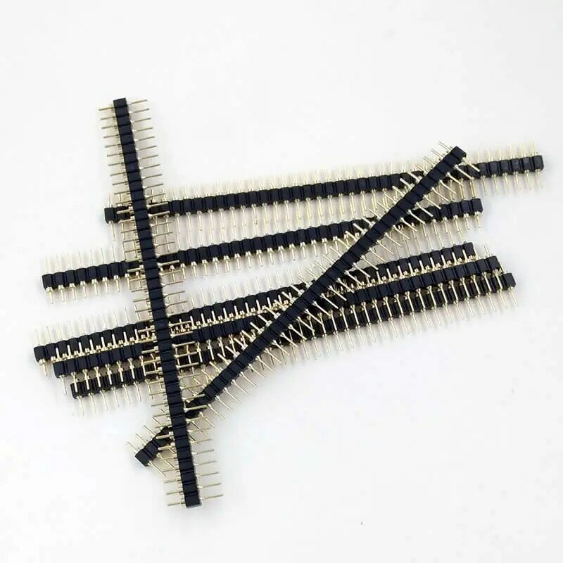 10 pièces connecteur broche en-tête bande plaqué or mâle simple rangée 40 broches 2.54mm mâle connecteur cassable bande livraison gratuite