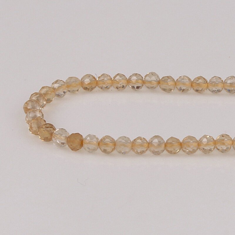 2mm 3mm Natural Citrine Yellow Quartz Crystal Round Faceted Gemstone Beads DIY Accessories for Jewelry Necklace Bracelet Making