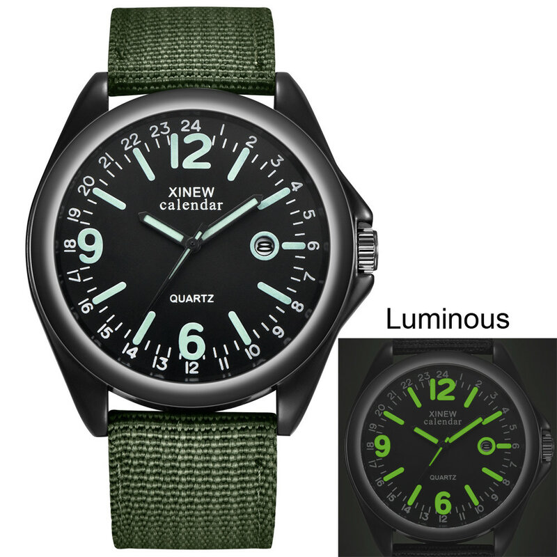 Mens parole luminose puntatore Cool Watch orologio al quarzo militare orologio militare quadrante nero data orologio da polso sportivo di lusso Relogio Masculino A