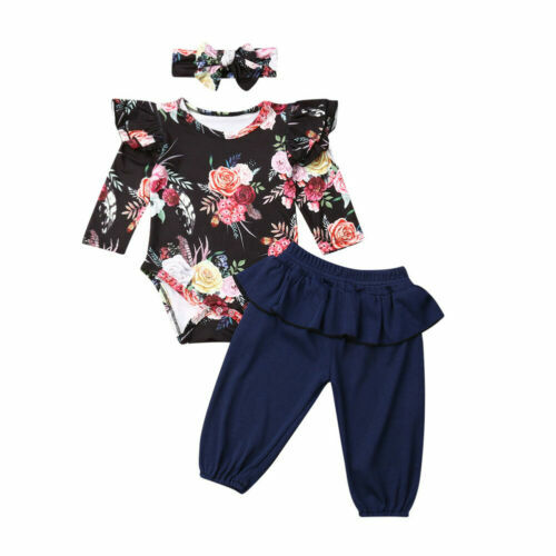 PUDCOCO-ropa de otoño para recién nacido, Top Floral, pelele + Pantalones, 3 uds., venta al por mayor