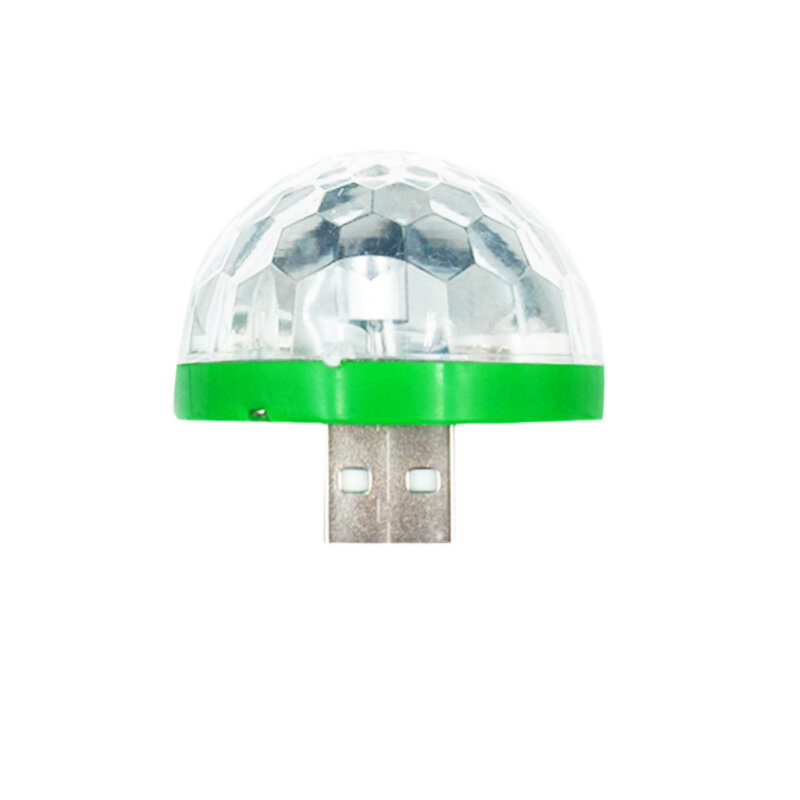 مصغرة الملونة USB تزيين في العطلة مصباح منصة جهاز عرض (بروجكتور) ليد الدورية الكرة الموسيقى الاستشعار ماجيك المرحلة ضوء ديسكو KTV عطلة الإضاءة
