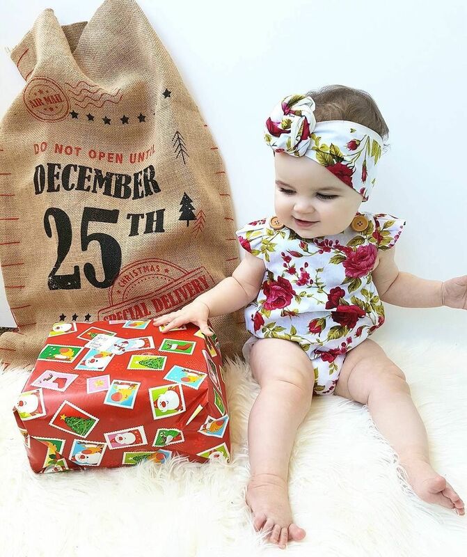 2018 pagliaccetto floreale carino 2 pezzi vestiti per neonate tuta pagliaccetto fascia 0-24M età Ifant bambino neonato completi Set vendita calda