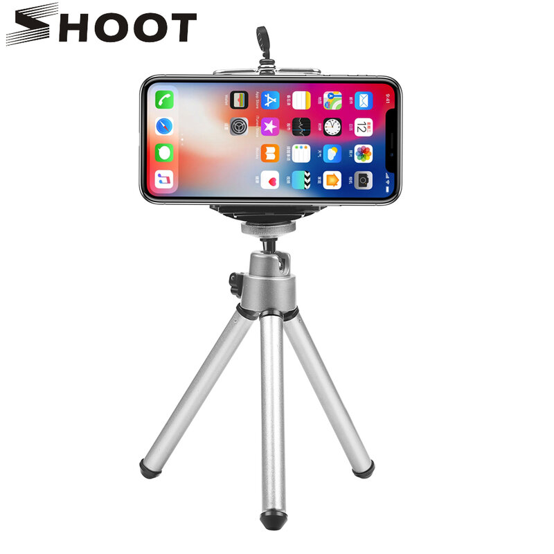 SHOOT-Mini trípode Flexible para iPhone 11, Pr, XR, 8, Samsung, Xiaomi, Huawei, con Clip para teléfono móvil
