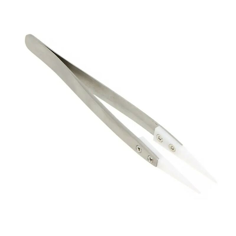 THGS Ceramic tweezers with stainless steel handle Refractory Acid-resistant Pointed tweezers