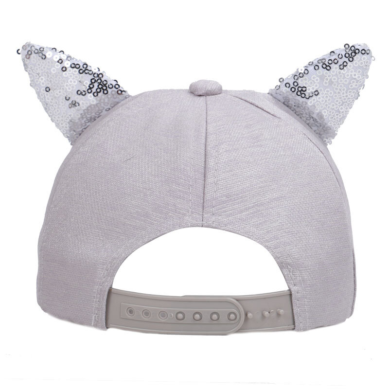 2019 New Sequins Ear Hats Kids Snapback Baseball Cap With Ears Funny Hats Spring Summer Hip Hop girls Boy Hats Caps