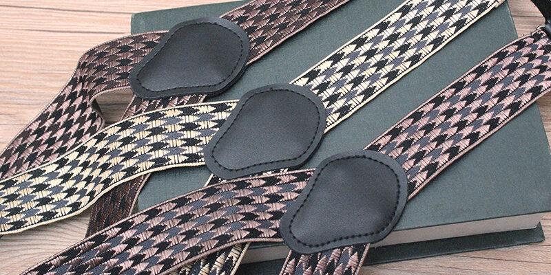 120cm Vintage Suspenders For Men Leather Trimmed Button End Elastic Tuxedo Y Back Men Fashion Suspenders Pant Braces Dad Gift