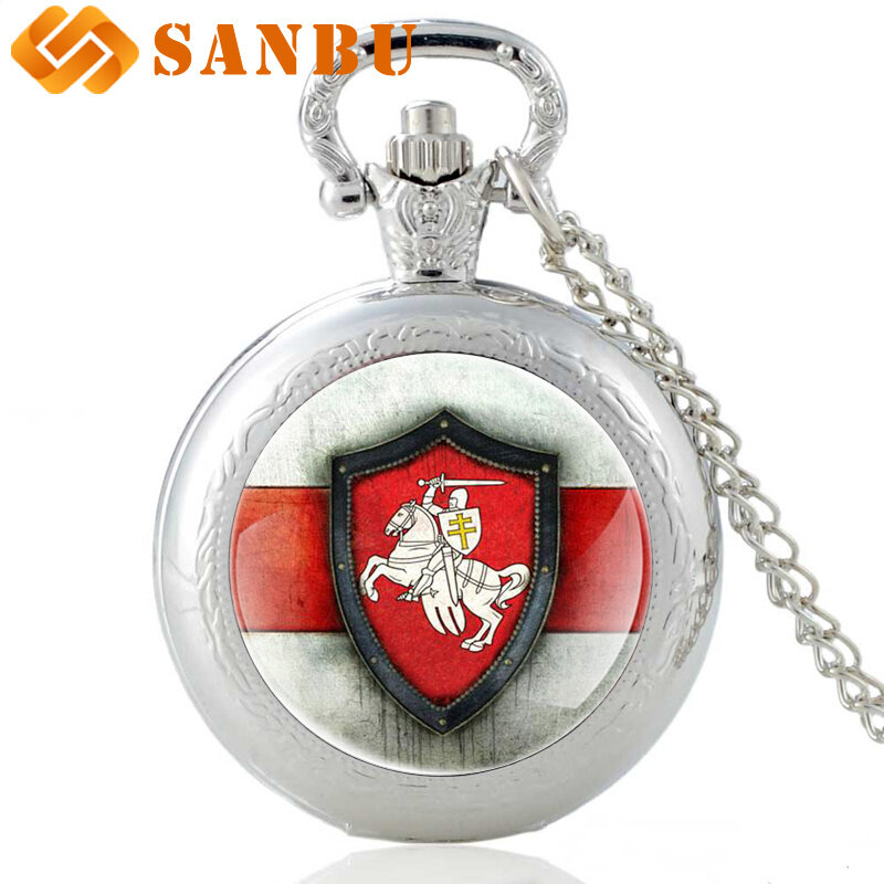 Новая мода Knight Templar стекло кабошон карманные часы винтажные мужские женские ожерелья кварцевые часы