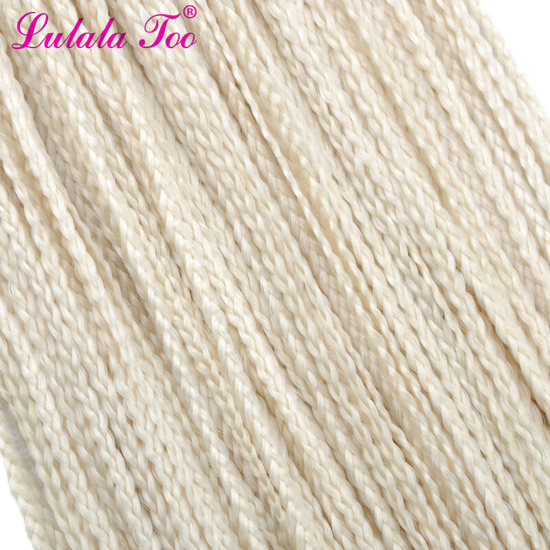 30'' Long Synthetic Zizi Box Braids Crochet Braiding Hair Extension Pink Write Purple Colorful 28 roots/Pack 45g Lulalatoo