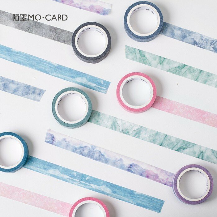 Natuur Kleur Washi Tape Set Blauwe Hemel Paars Ster Roze Sakura Deco Papier Masking Tapes Briefpapier Schoolbenodigdheden