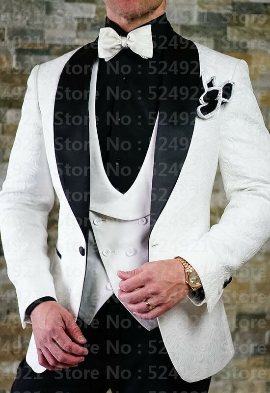 Custom Made Side Ventilação Noivo Smoking Xaile Lapela Padrinhos Homens Ternos de Casamento Melhor Homem Blazer (Paletó + Calça + Tie + Vest) C173