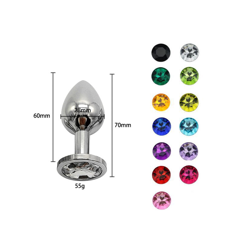 1 pcs Small Size Metal Anal Beads Crystal Jewelry Heart Butt Plug Stimulator Sex Toys Dildo Stainless Steel Anal Plug Gay toy