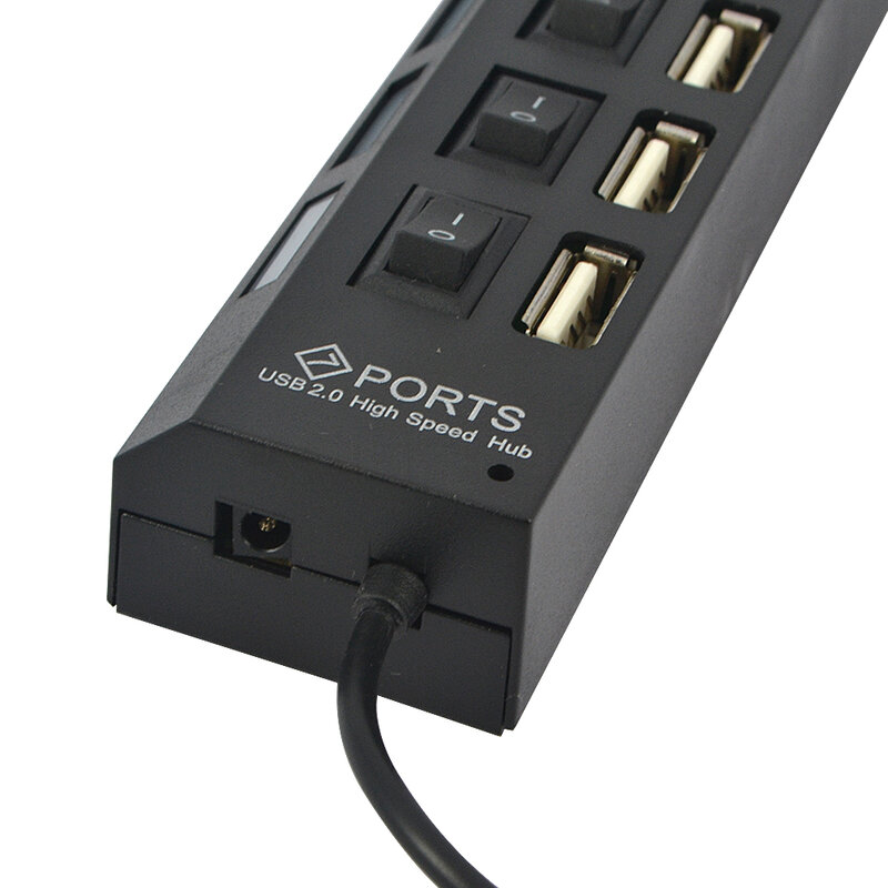 Kebidu-concentrador de puertos USB 2,0 de alta velocidad, nuevo adaptador Multi de 7 puertos, interruptor de encendido/apagado, divisor USB portátil para ordenador y portátil