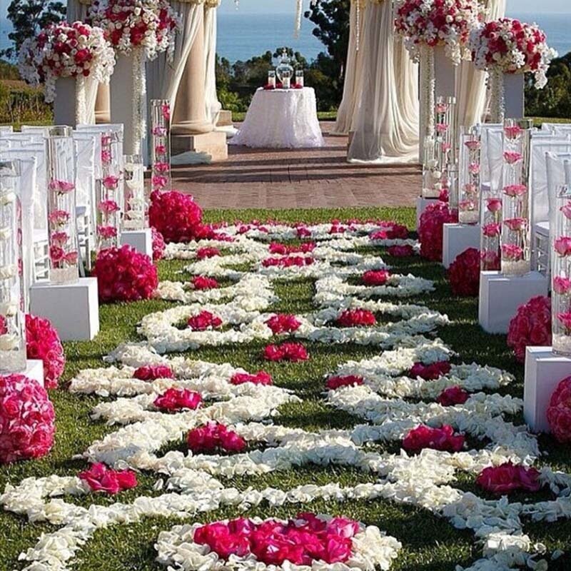 1000 pz Petali di Rosa Artificiale Favore Festa Nuziale Vaso Centrotavola Decor Flower Bridal Shower Confetti Fidanzata Fiori 2016