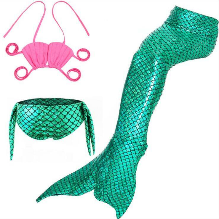 3 ชิ้น Mermaid หางสำหรับชุดว่ายน้ำเด็ก Zeemeerminstaart Cola De Sirena Cauda De Sereia ชุดคอสเพลย์