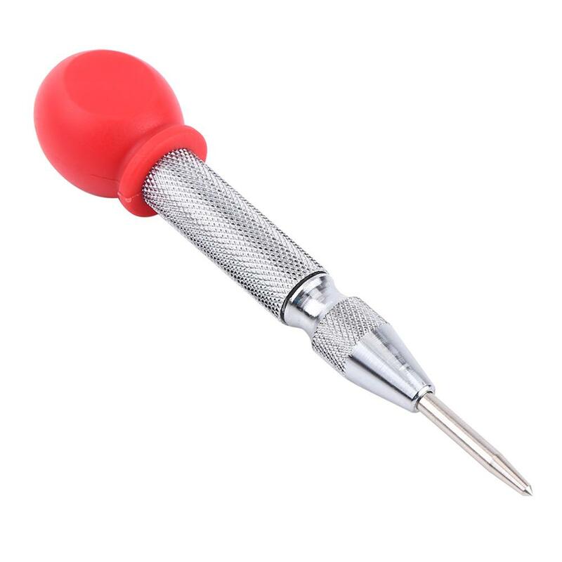 Nosii Professional Automatic Center Hole Pin Punch Spring Loaded Screw Auto Marking Drilling Tool HHS Tip Brass Body Silver
