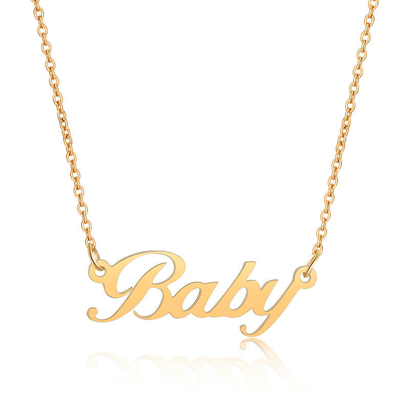 Personalized Custom Name Necklace Custom Jewelry Women Men Gold Rose Gold Color  Choker Necklaces Pendants Bridesmaid Gifts