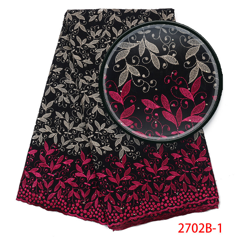 Кружевная ткань из хлопка, швейцарская вуаль, кружевная ткань с камнями для женщин, KS2702B-5, 2019