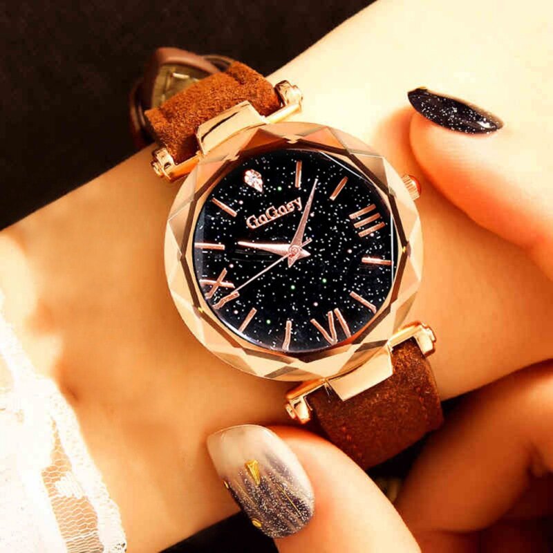 Balight สุภาพสตรีโรมันเข็มขัด Star Diamond PU สายนาฬิกานาฬิกา